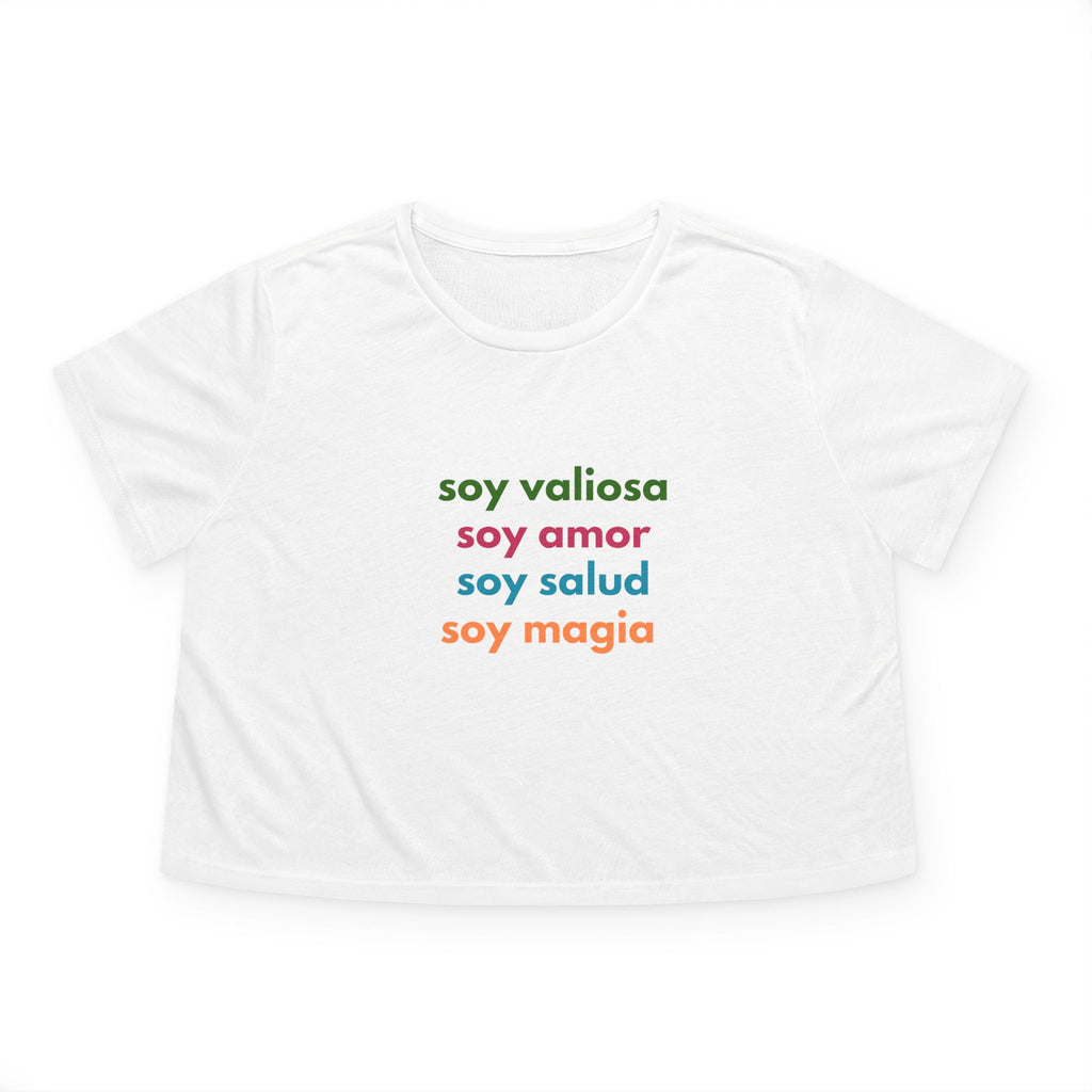 Mujer Naturista Quote-Flowy Cropped Tee