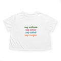 Mujer Naturista Quote-Flowy Cropped Tee