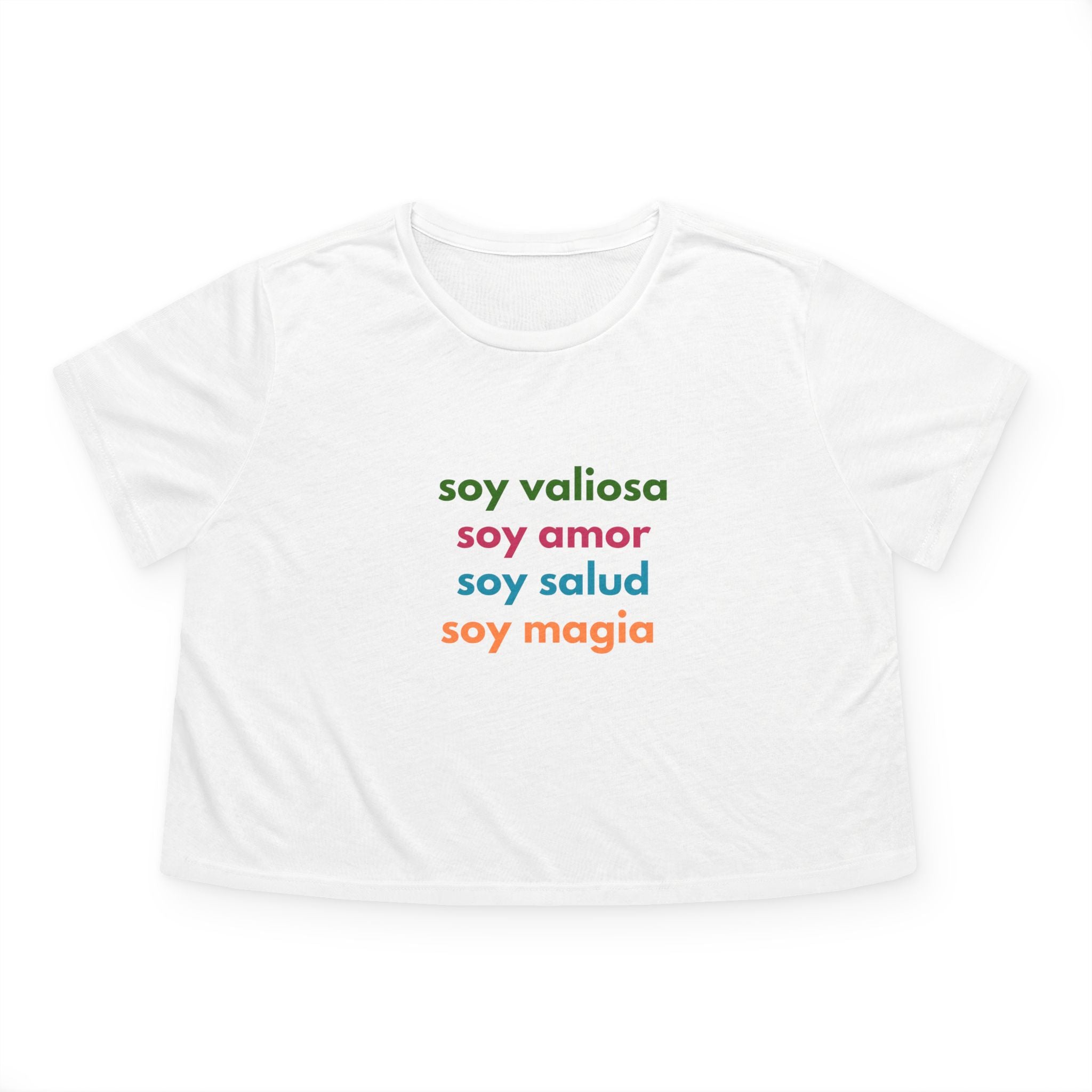 Mujer Naturista Quote-Flowy Cropped Tee