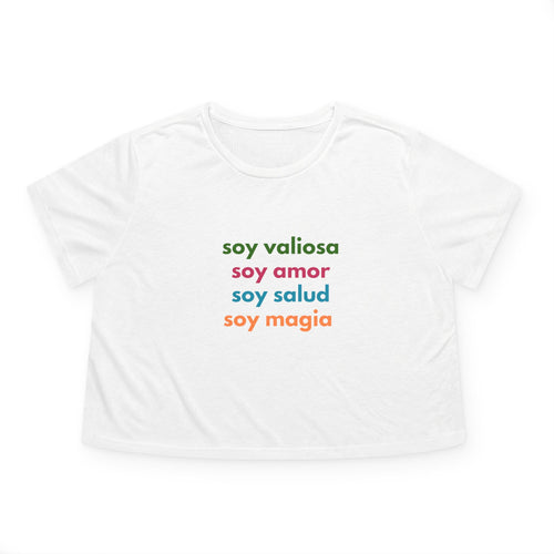 Mujer Naturista Quote-Flowy Cropped Tee