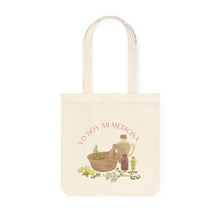 Load image into Gallery viewer, Quote Woven Tote Bag-Yo soy mi medicina