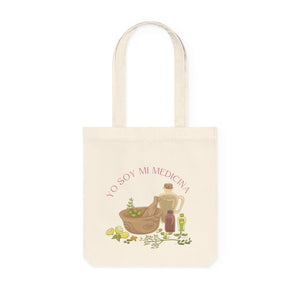 Quote Woven Tote Bag-Yo soy mi medicina