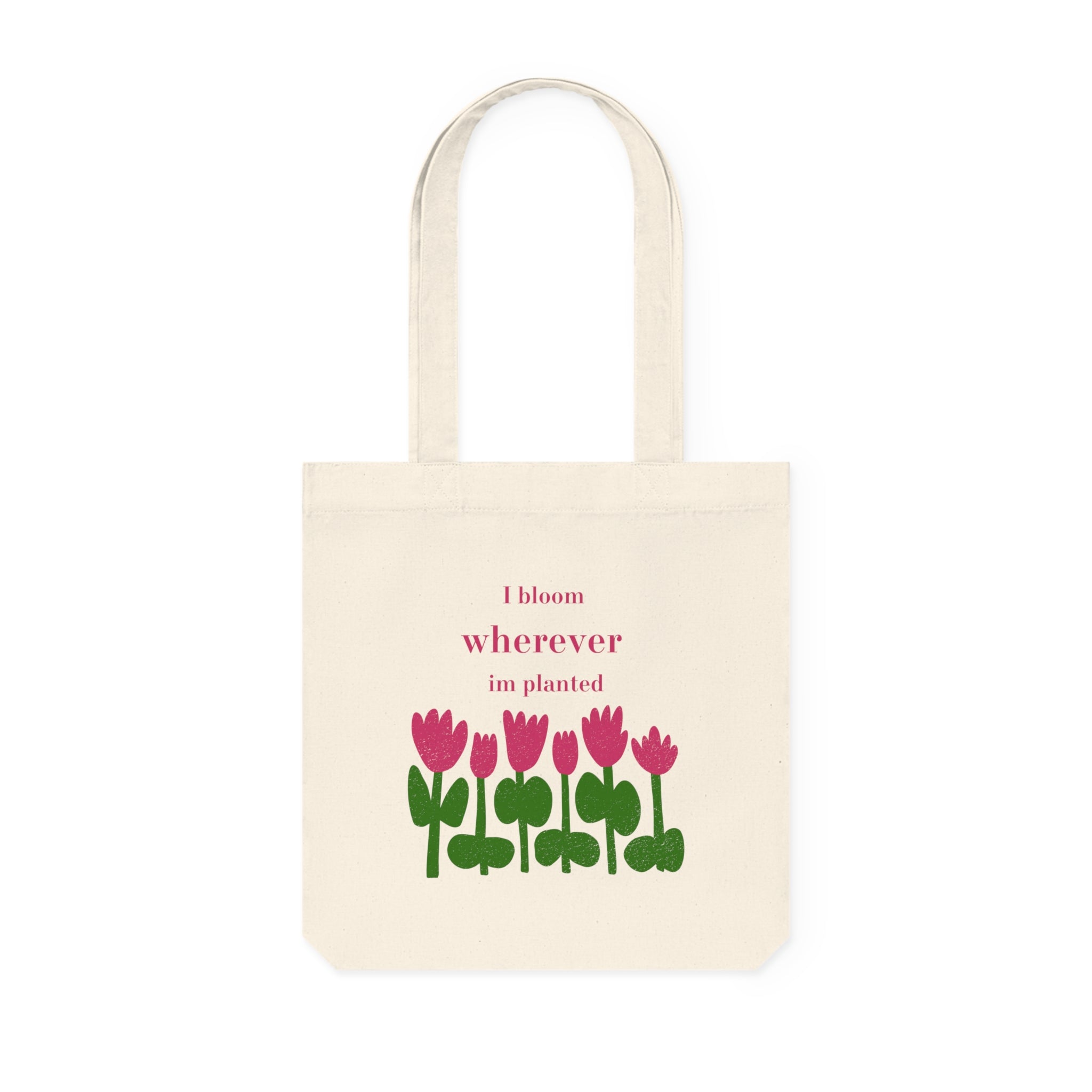 Quote Woven Tote Bag-I bloom