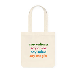 Quote Woven Tote Bag-Soy valiosa