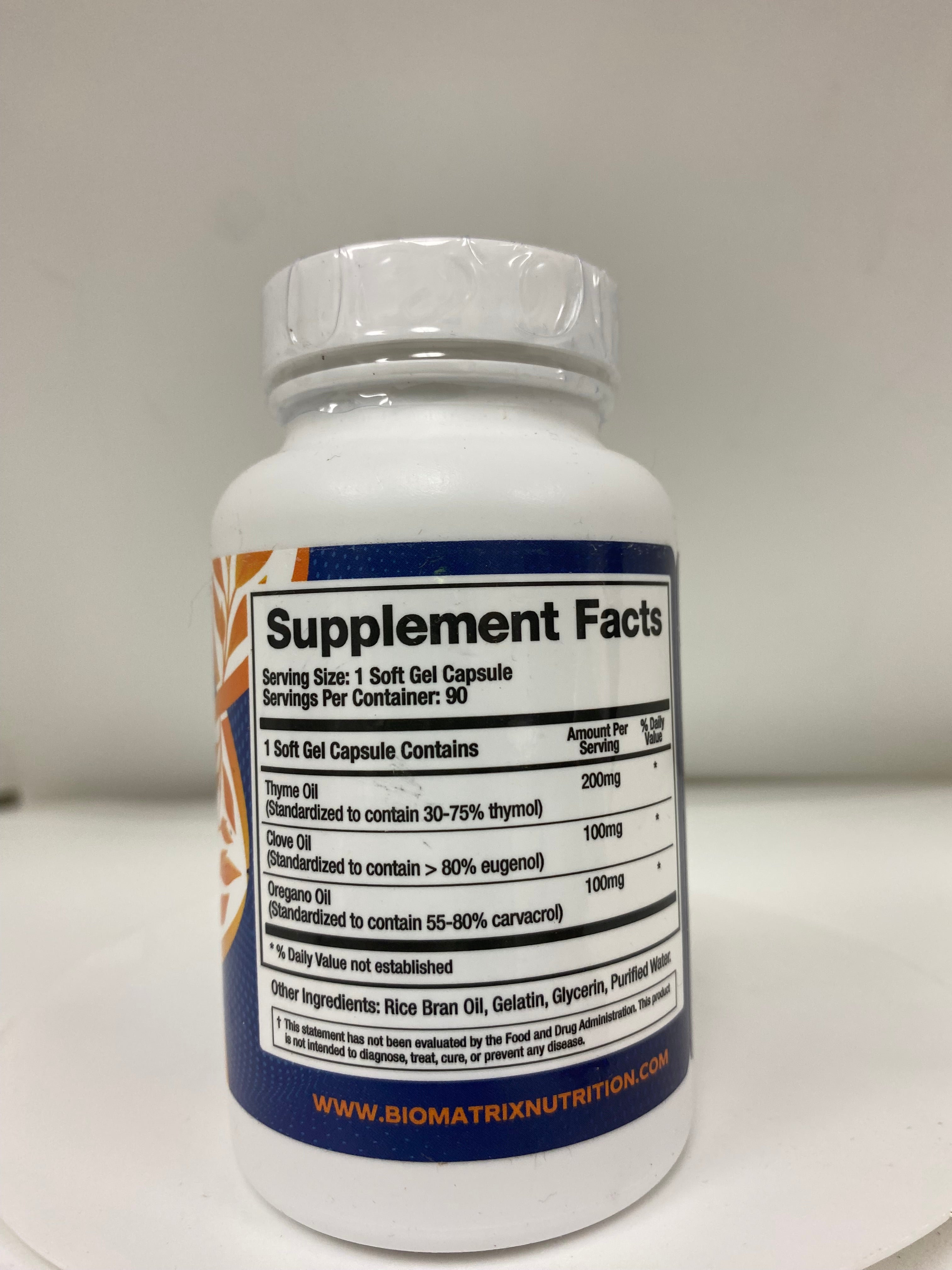 BioMatrix Oil Blend of Thyme, Oregano, Clove, Digestive Supplement for Men and Women