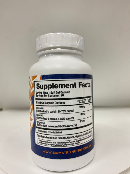 BioMatrix Oil Blend of Thyme, Oregano, Clove, Digestive Supplement for Men and Women